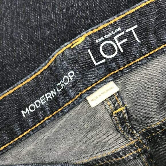 Ann Taylor LOFT Women's Modern Crop Jeans Size 2 Dark Wash Stretch Leg Zip NWOT - Picture 5 of 7